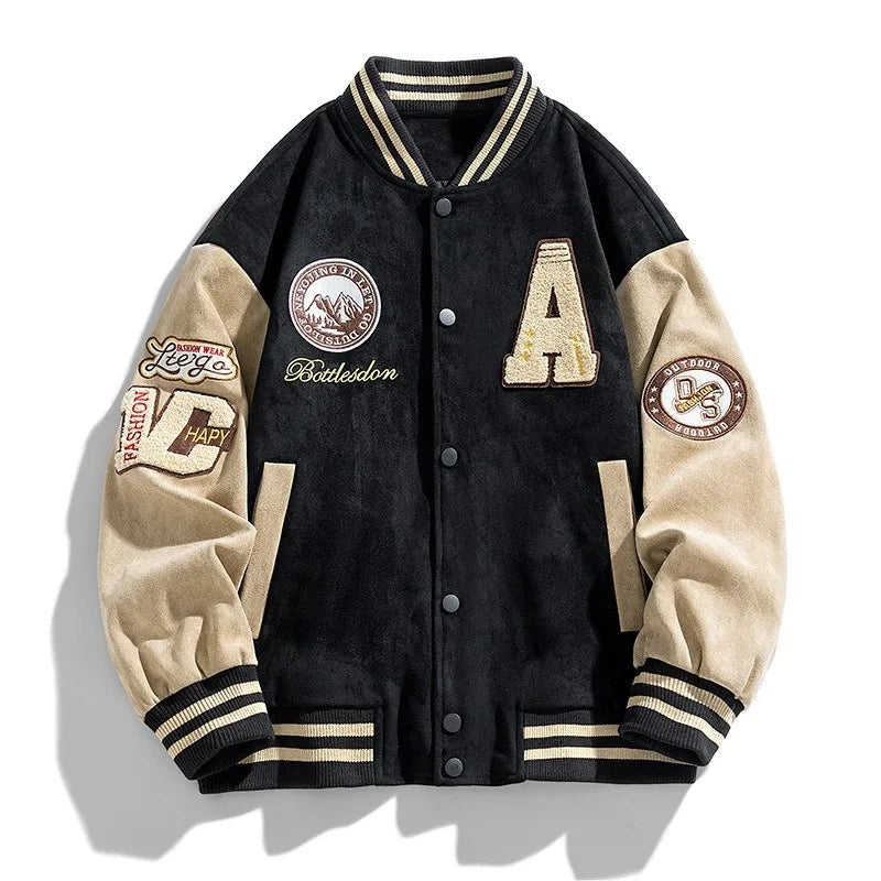 Oriol | Varsity Jacket Hombre Parches Bordados Botones