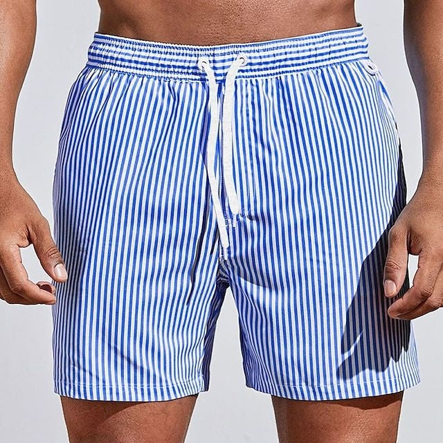 Óscar | Bañador Short de Rayas Hombre Cintura Elástica