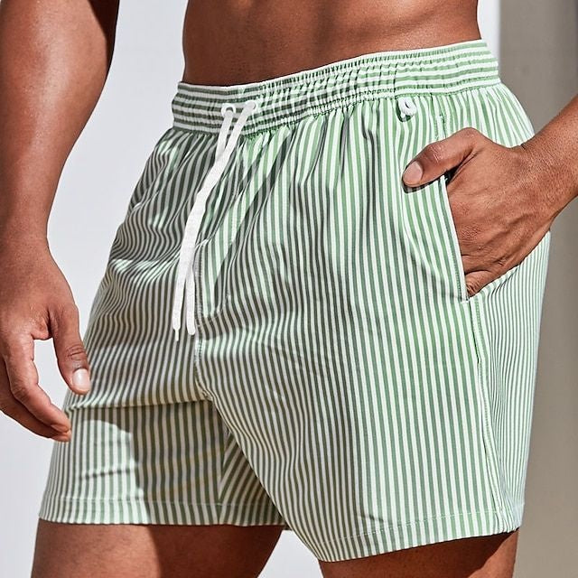Óscar | Bañador Short de Rayas Hombre Cintura Elástica