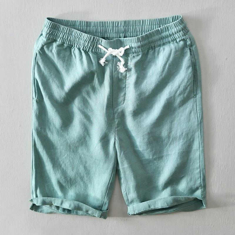 Óscar | Pantalón Corto de Lino Hombre Cintura Ajustable