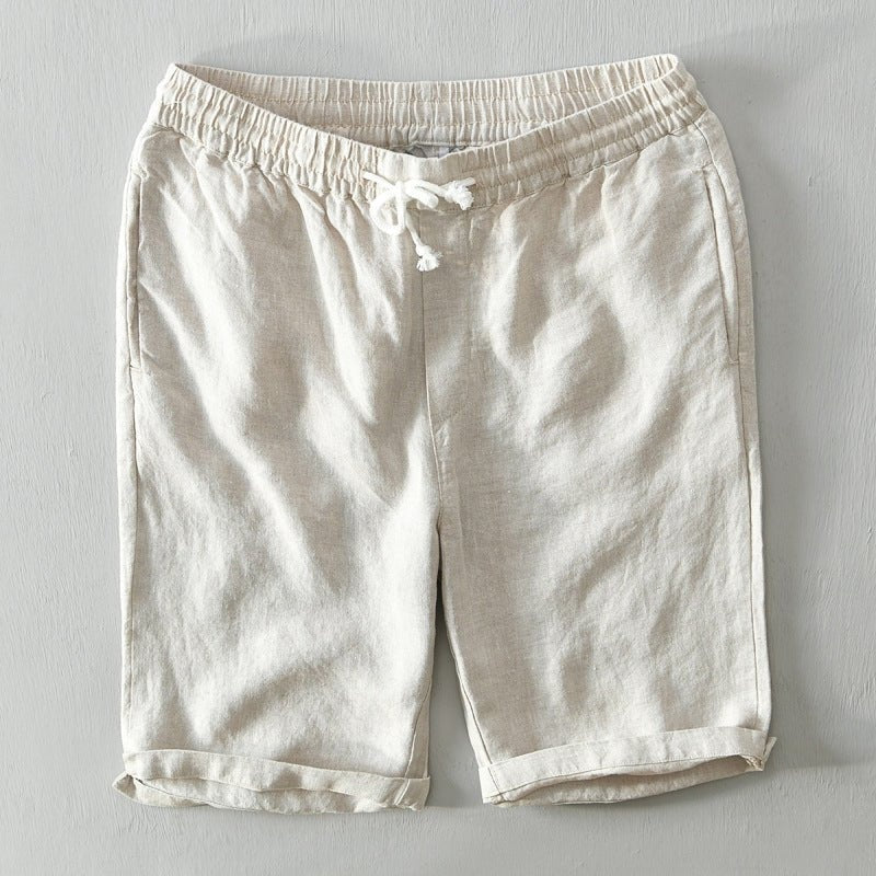 Óscar | Pantalón Corto de Lino Hombre Cintura Ajustable