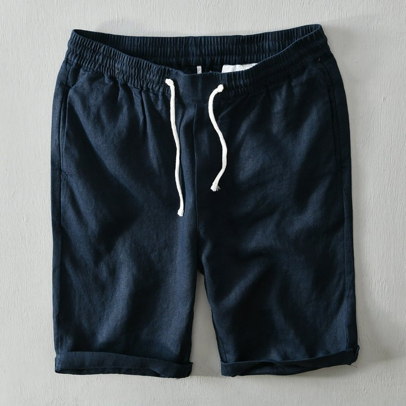 Óscar | Pantalón Corto de Lino Hombre Cintura Ajustable