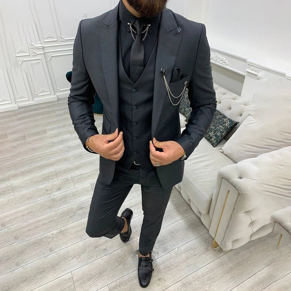 Óscar | Traje de Tres Piezas con Chaleco Hombre Moderno