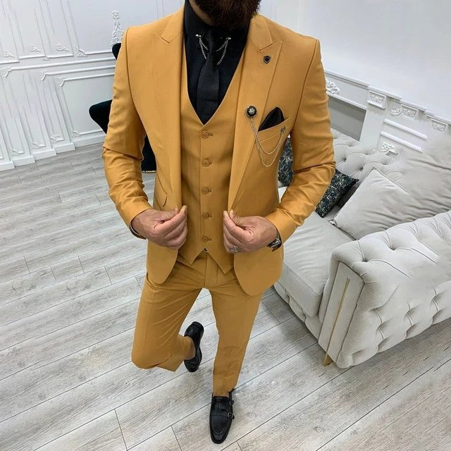 Óscar | Traje de Tres Piezas con Chaleco Hombre Moderno