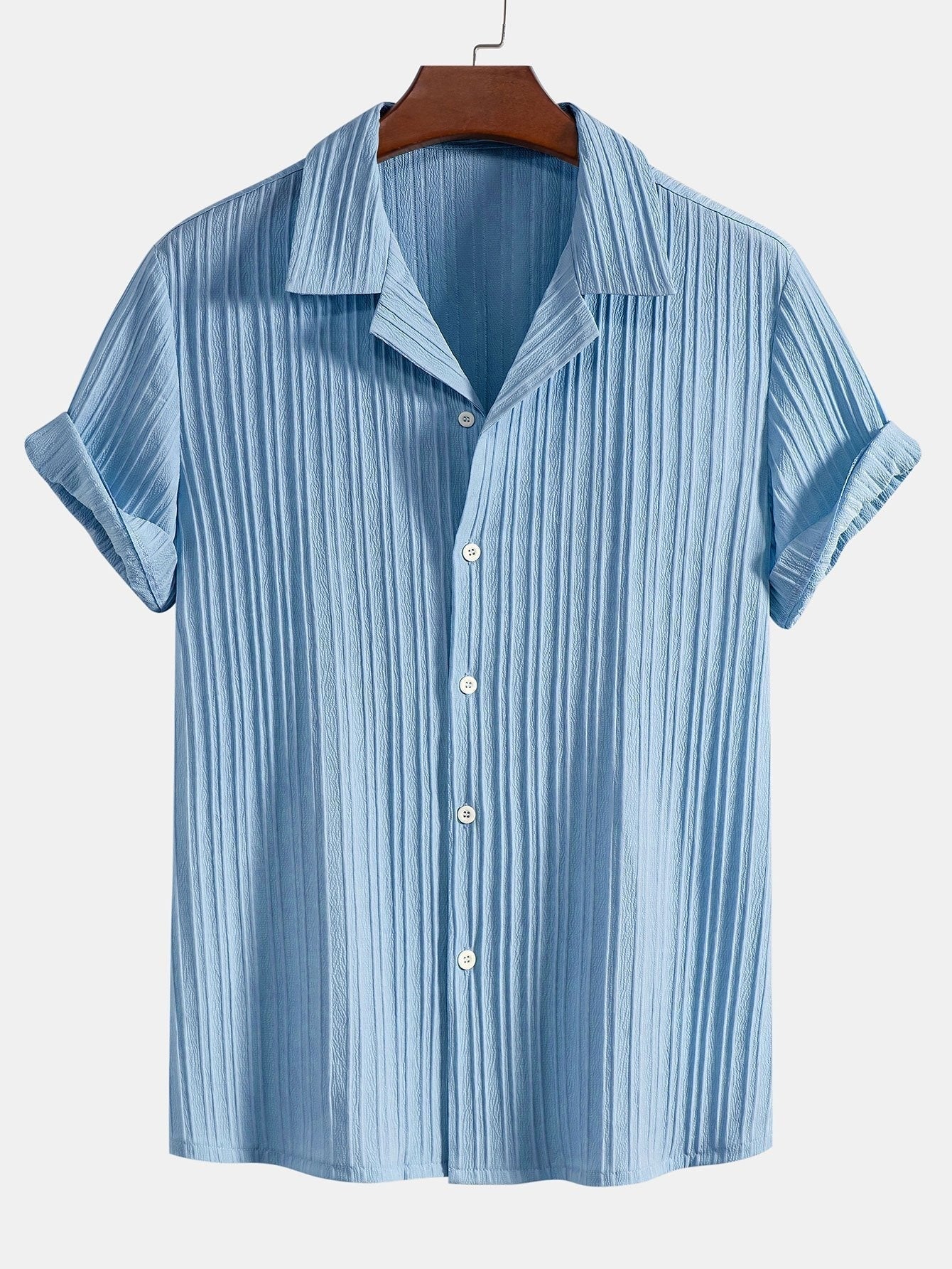 Pablo | Camisa de Algodón de Manga Corta Hombre Texturizada