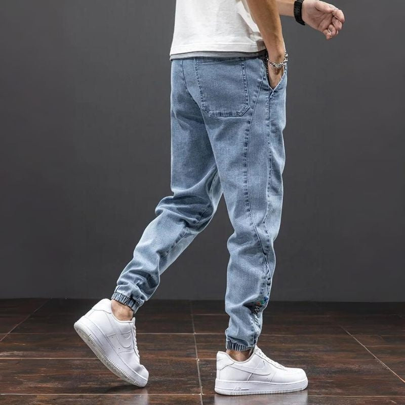 Pablo | Jogger Vaquero Baggy Hombre Cintura Elástica Tobillo Ajustado