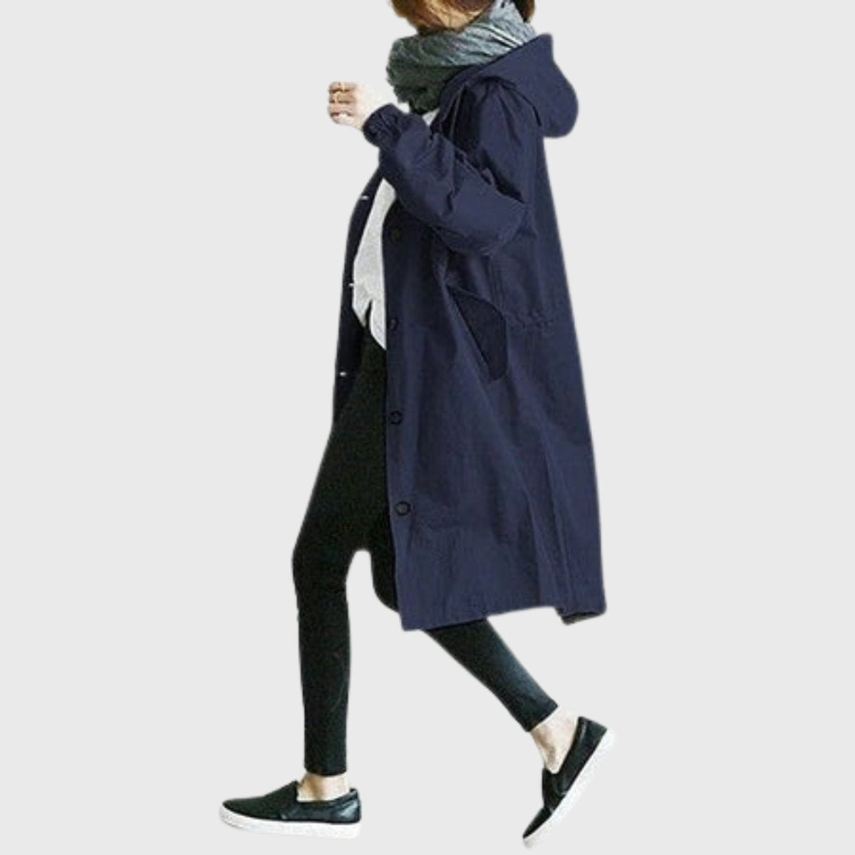 Paloma | Parka Impermeable Larga Mujer con Capucha Corte Amplio