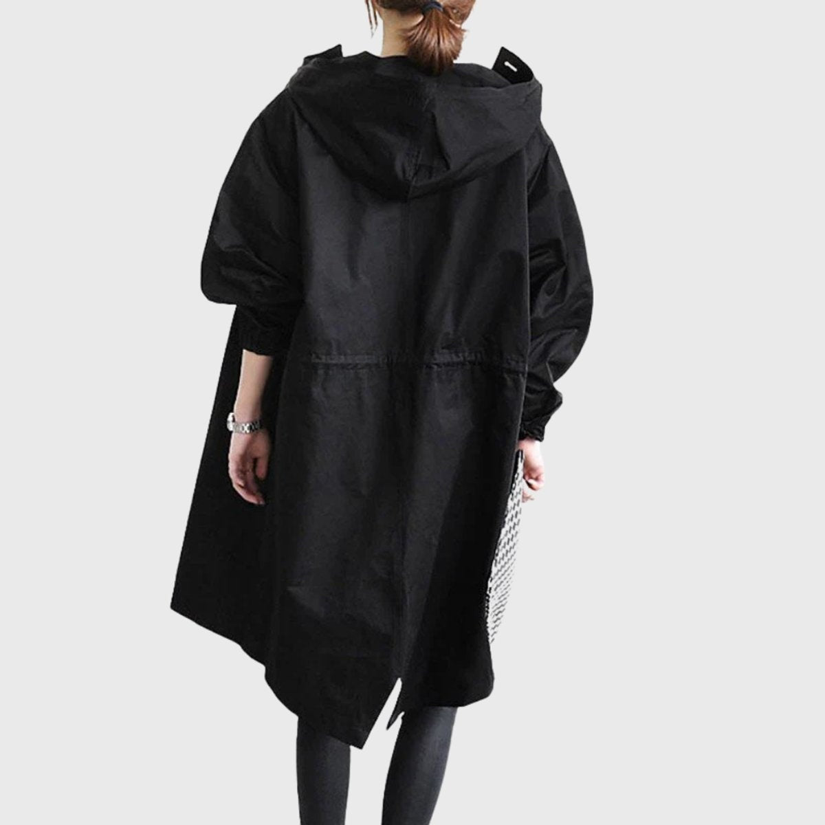 Paloma | Parka Impermeable Larga Mujer con Capucha Corte Amplio