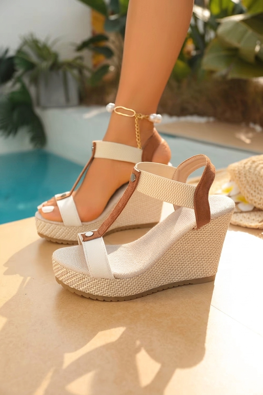 Paloma | Sandalias de Cuña Verano Mujer Tiras Cruzadas