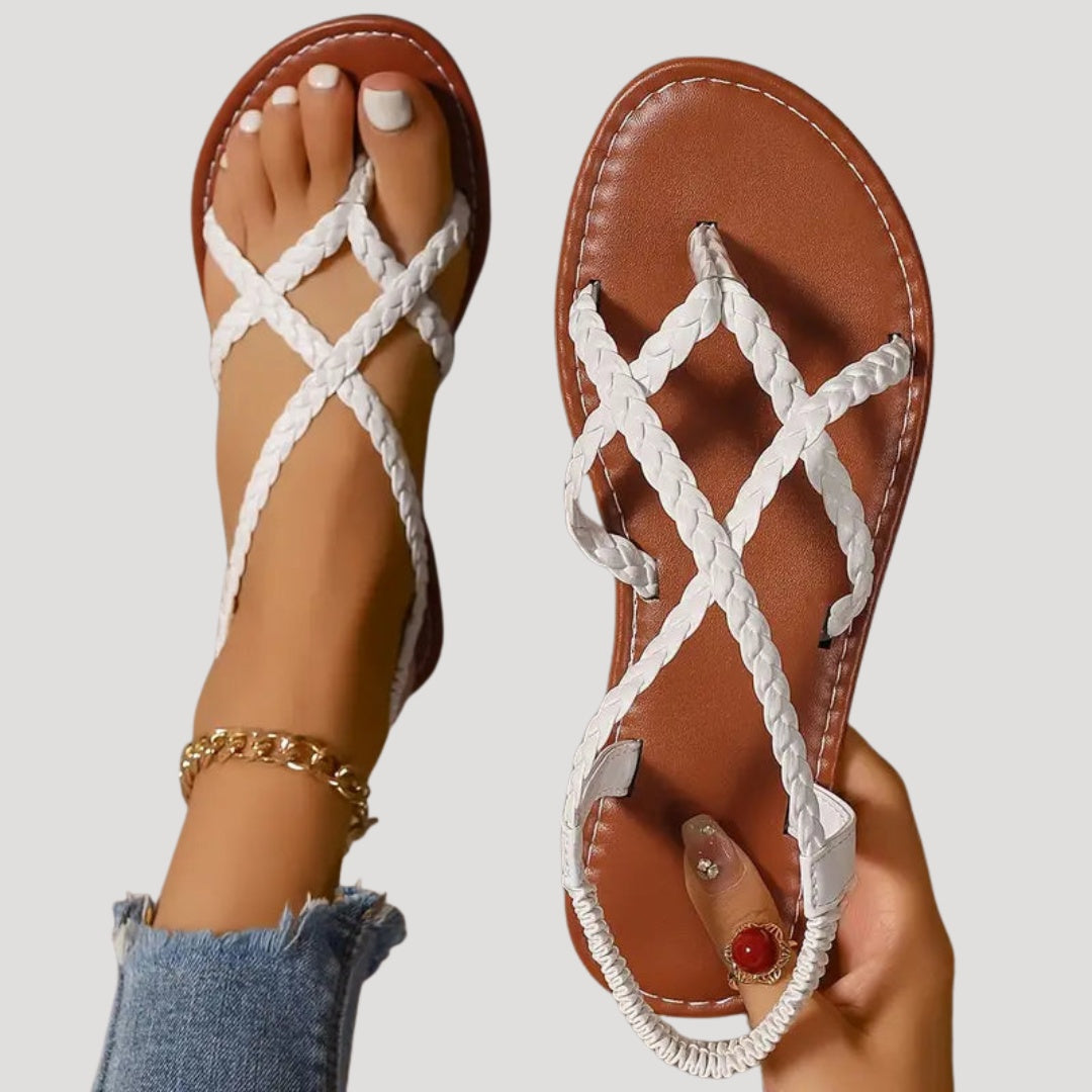 Paloma | Sandalias Planas Trenzadas Romanas Mujer