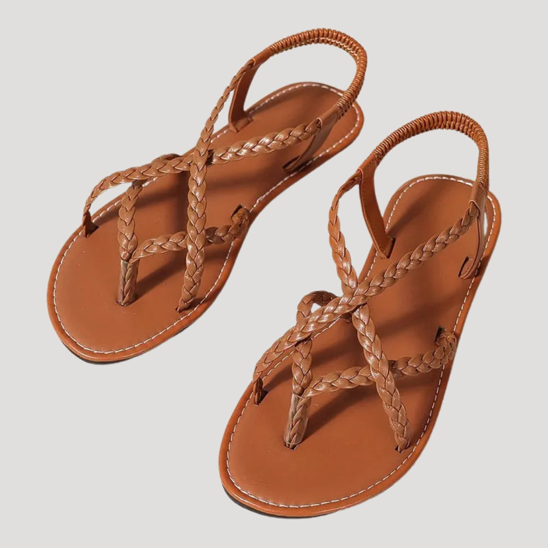 Paloma | Sandalias Planas Trenzadas Romanas Mujer