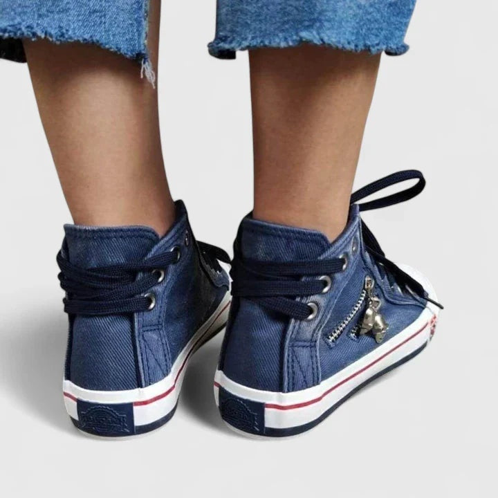 Paloma | Zapatillas Altas de Lona Mujer Cordones