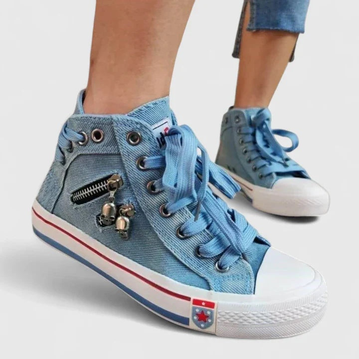 Paloma | Zapatillas Altas de Lona Mujer Cordones