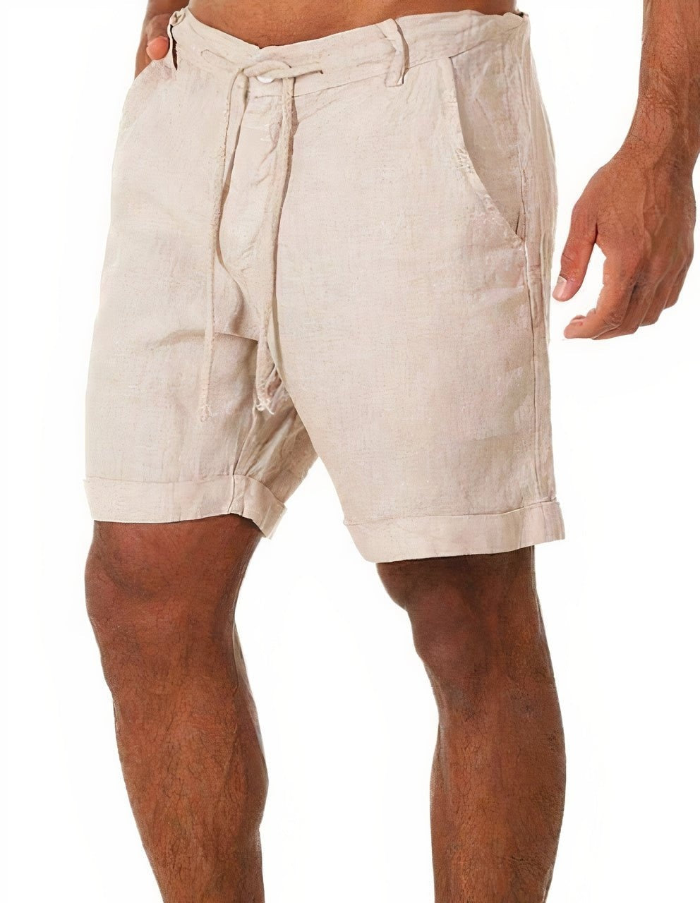 Pantalón Corto de Lino Hombre Cintura Elástica