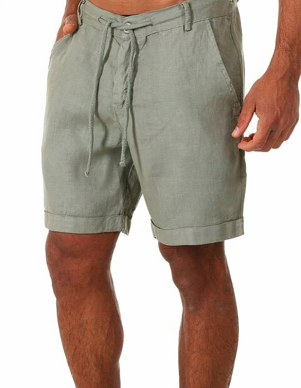 Pantalón Corto de Lino Hombre Cintura Elástica