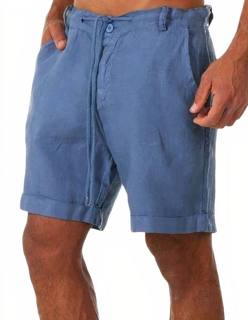 Pantalón Corto de Lino Hombre Cintura Elástica