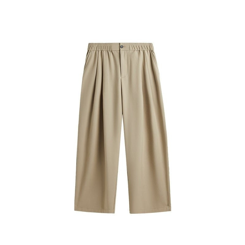 Pantalón de Lino de Pierna Ancha Hombre Plisado