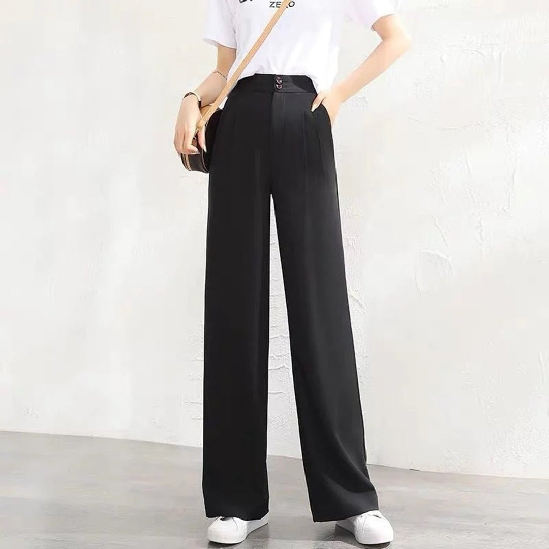 Pantalón Palazzo de Lino Mujer Cintura Alta