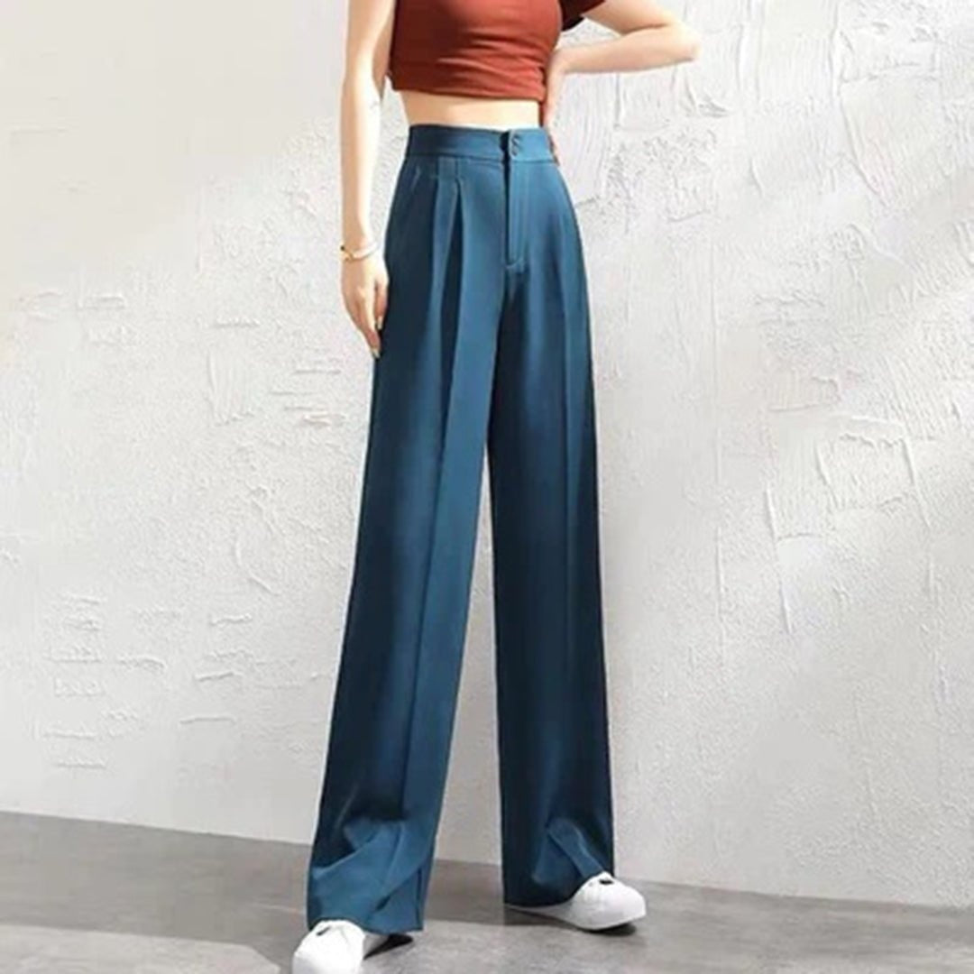 Pantalón Palazzo de Lino Mujer Cintura Alta
