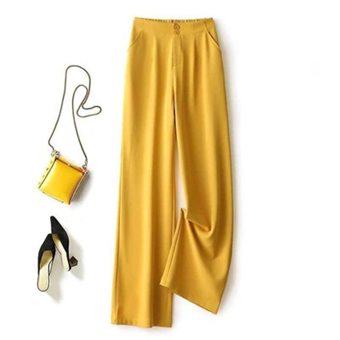 Pantalón Palazzo de Lino Mujer Cintura Alta