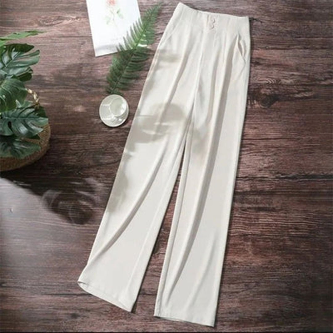 Pantalón Palazzo de Lino Mujer Cintura Alta