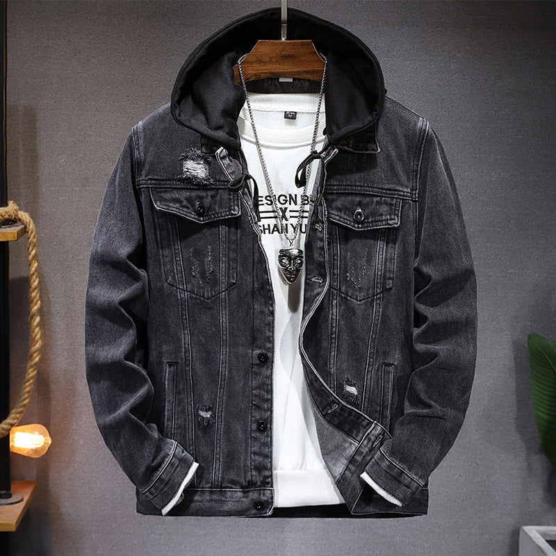 Pau | Chaqueta Vaquera con Capucha Hombre Denim Bolsillos