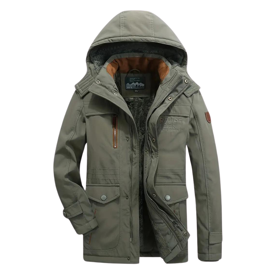 Pau | Parka Hombre Acolchada con Capucha Forro Polar