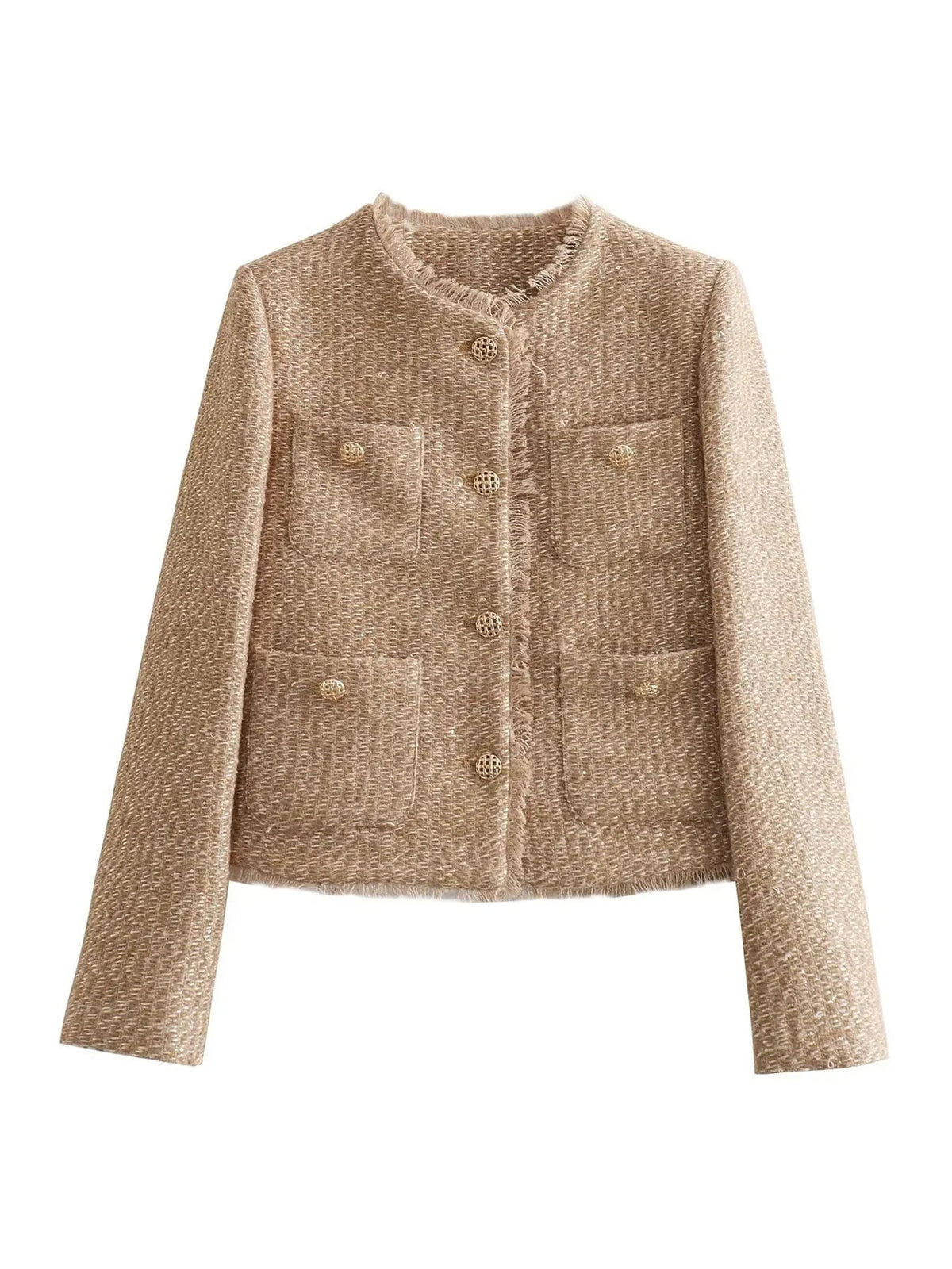 Pilar | Chaqueta de Tweed Mujer Corta Botones