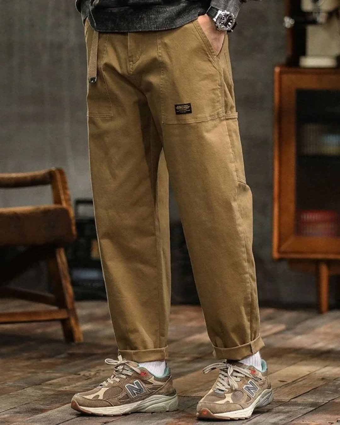 Pol | Pantalón de Algodón Ancho Hombre Estilo Workwear Cargo