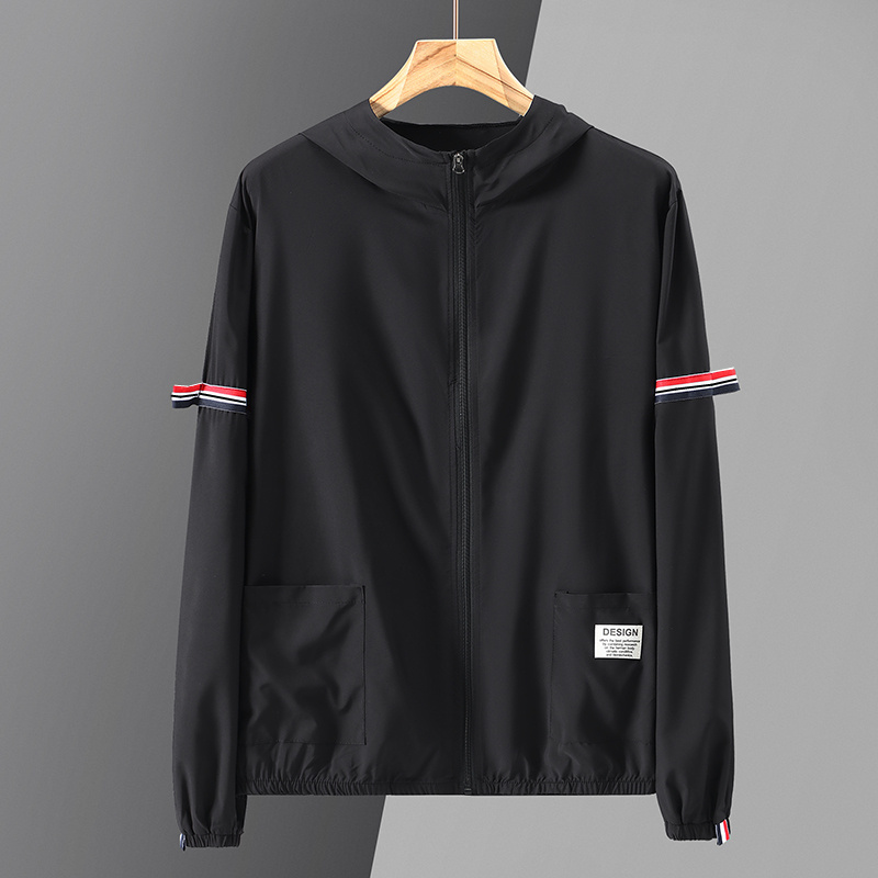 Pol | Varsity Jacket Hombre con Capucha Rayas Manga