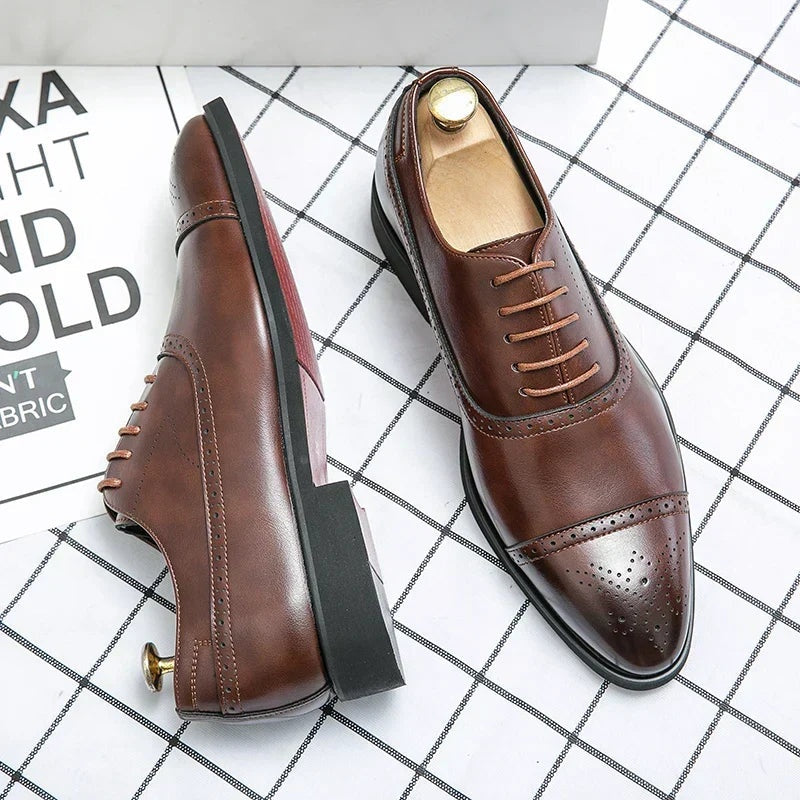 Rafael | Zapatos Oxford Brogue de Cuero Hombre Suela Distintiva
