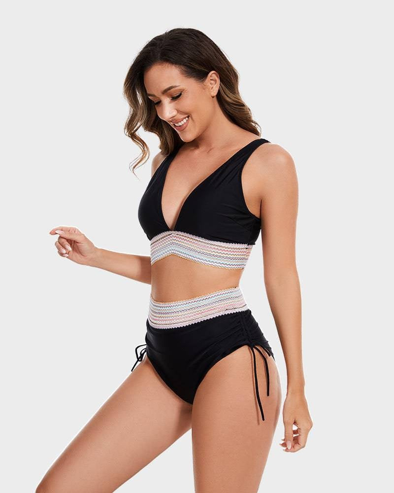 Raquel | Bikini de Cintura Alta Formador Mujer Escote V