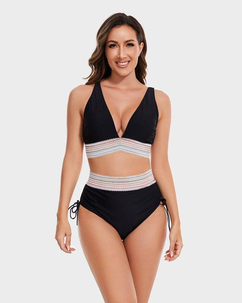 Raquel | Bikini de Cintura Alta Formador Mujer Escote V