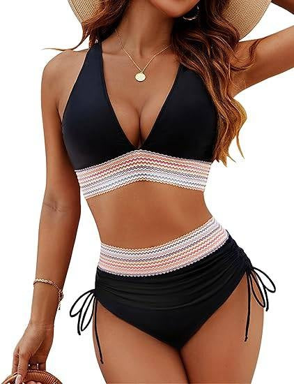 Raquel | Bikini de Cintura Alta Formador Mujer Escote V