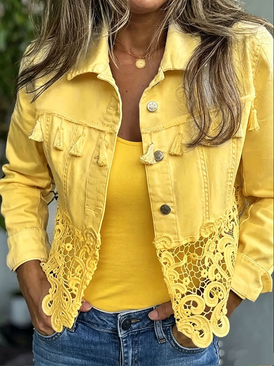 Raquel | Chaqueta Vaquera Estampado Animal Mujer Manga Larga Bolsillos