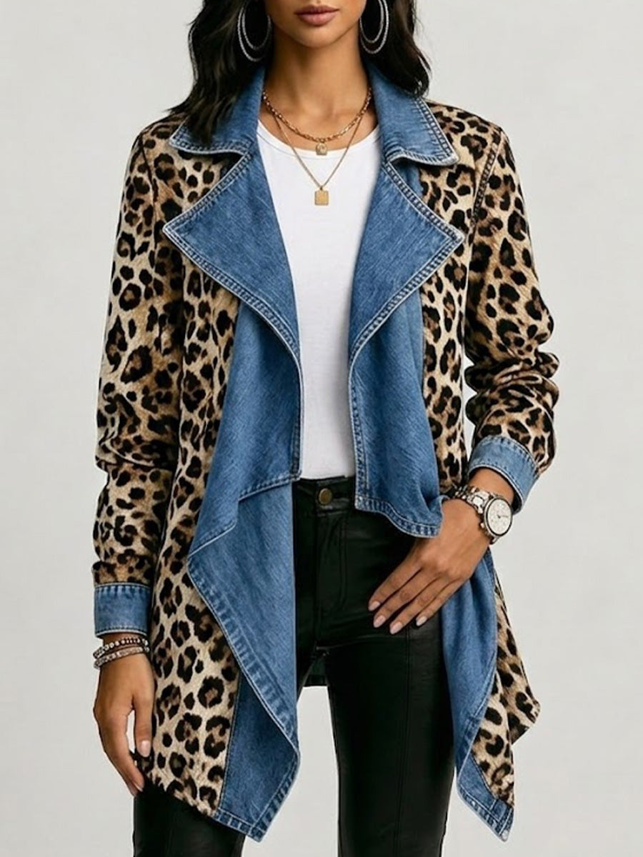 Raquel | Chaqueta Vaquera Estampado Animal Mujer Manga Larga Bolsillos