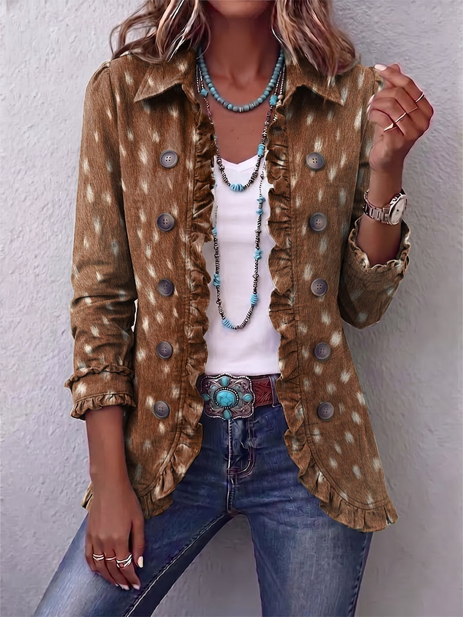 Raquel | Chaqueta Vaquera Estampado Animal Mujer Manga Larga Bolsillos