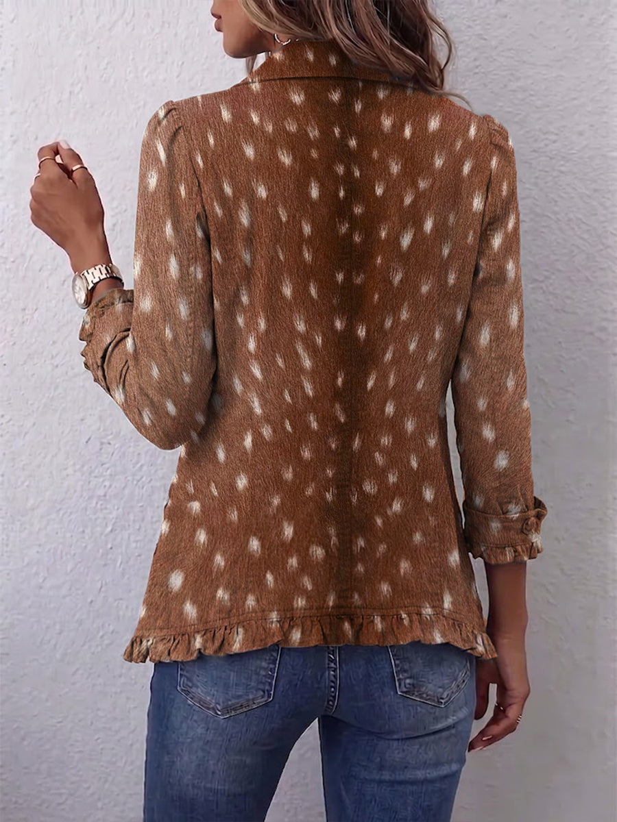Raquel | Chaqueta Vaquera Estampado Animal Mujer Manga Larga Bolsillos