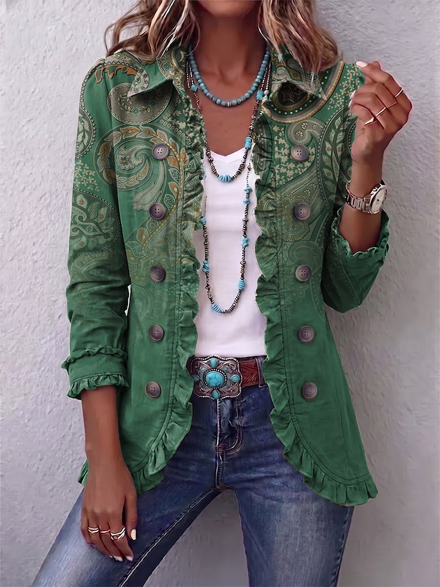 Raquel | Chaqueta Vaquera Estampado Animal Mujer Manga Larga Bolsillos