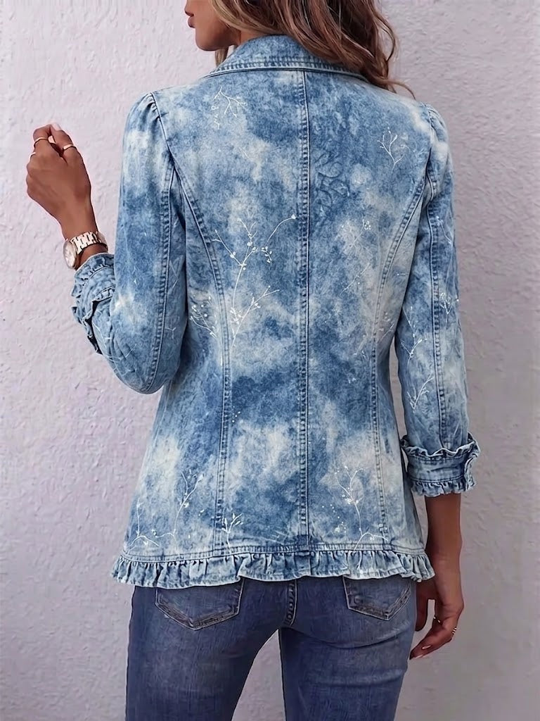 Raquel | Chaqueta Vaquera Estampado Animal Mujer Manga Larga Bolsillos