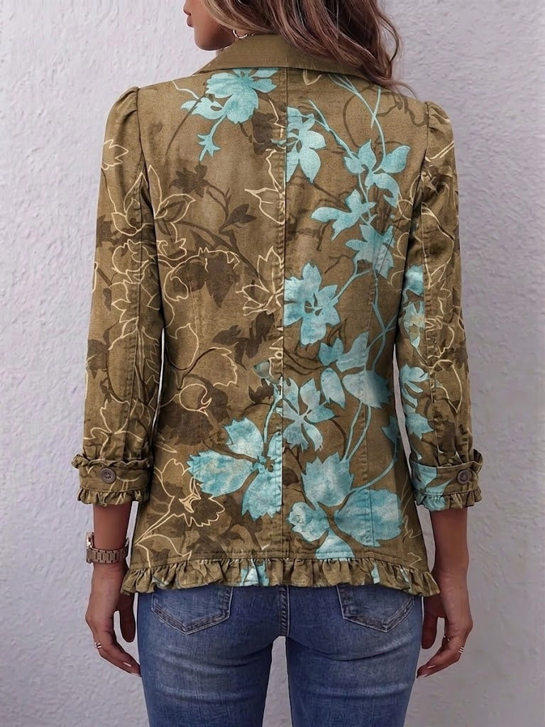 Raquel | Chaqueta Vaquera Estampado Animal Mujer Manga Larga Bolsillos