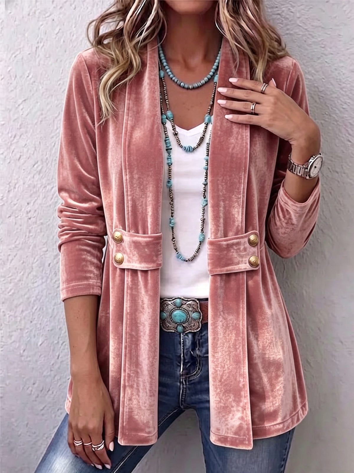 Raquel | Chaqueta Vaquera Estampado Animal Mujer Manga Larga Bolsillos