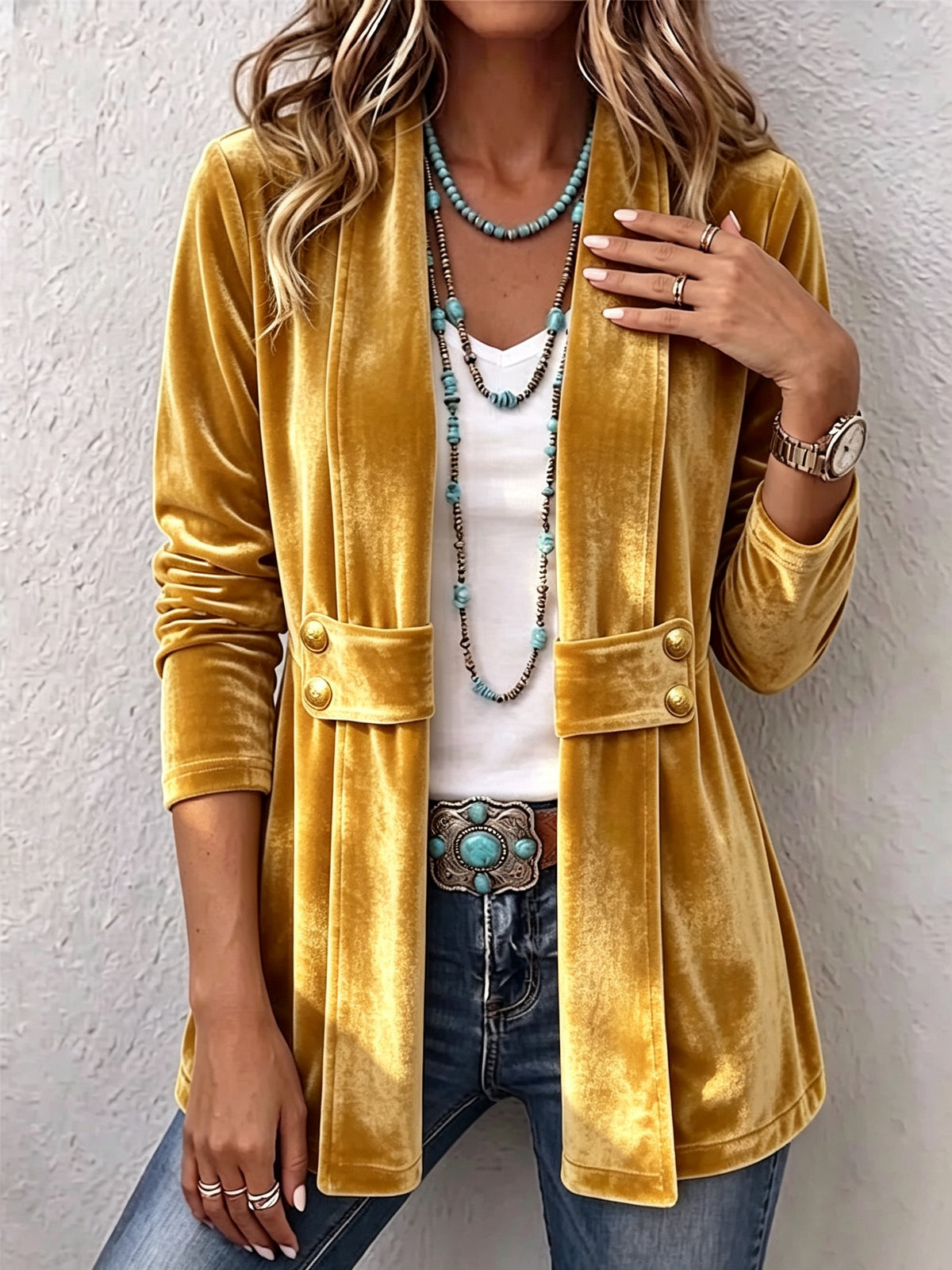 Raquel | Chaqueta Vaquera Estampado Animal Mujer Manga Larga Bolsillos