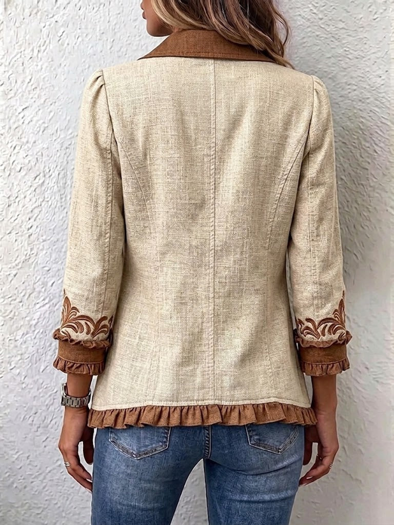 Raquel | Chaqueta Vaquera Estampado Animal Mujer Manga Larga Bolsillos