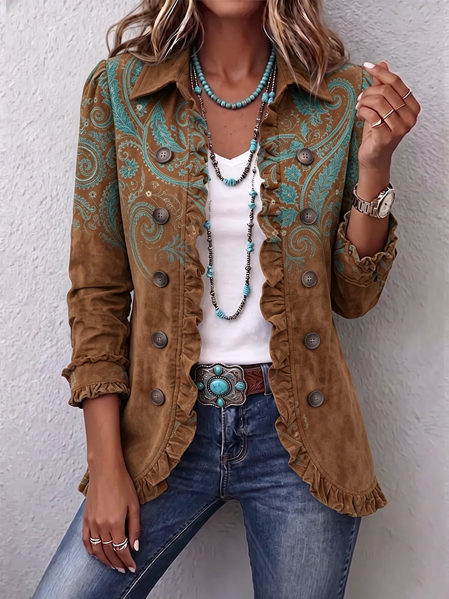 Raquel | Chaqueta Vaquera Estampado Animal Mujer Manga Larga Bolsillos