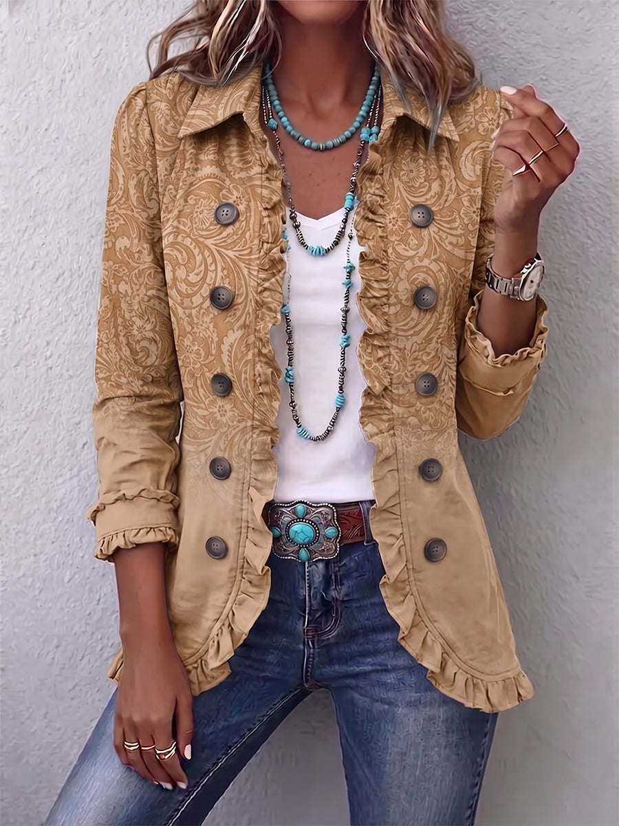 Raquel | Chaqueta Vaquera Estampado Animal Mujer Manga Larga Bolsillos
