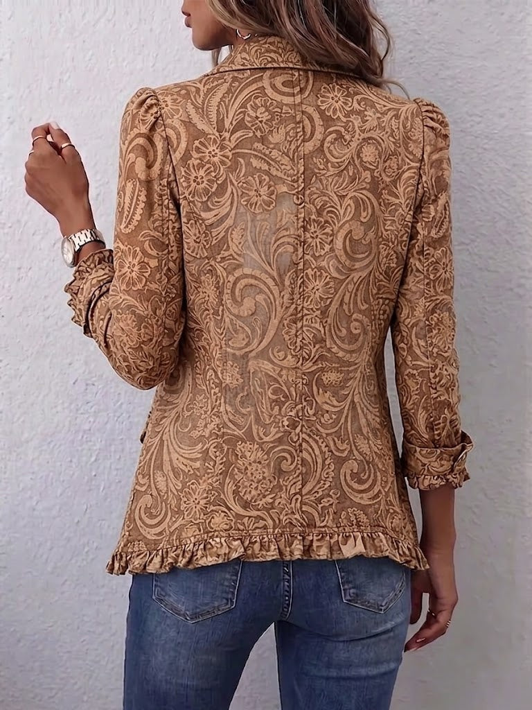 Raquel | Chaqueta Vaquera Estampado Animal Mujer Manga Larga Bolsillos