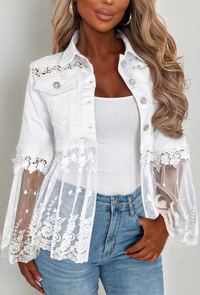 Raquel | Chaqueta Vaquera Estampado Animal Mujer Manga Larga Bolsillos
