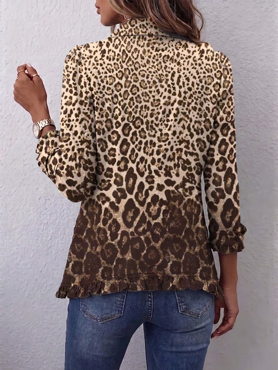 Raquel | Chaqueta Vaquera Estampado Animal Mujer Manga Larga Bolsillos