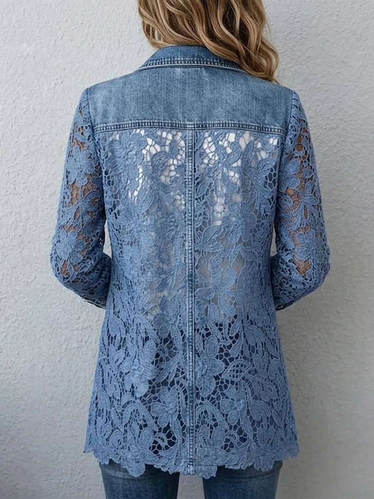 Raquel | Chaqueta Vaquera Estampado Animal Mujer Manga Larga Bolsillos